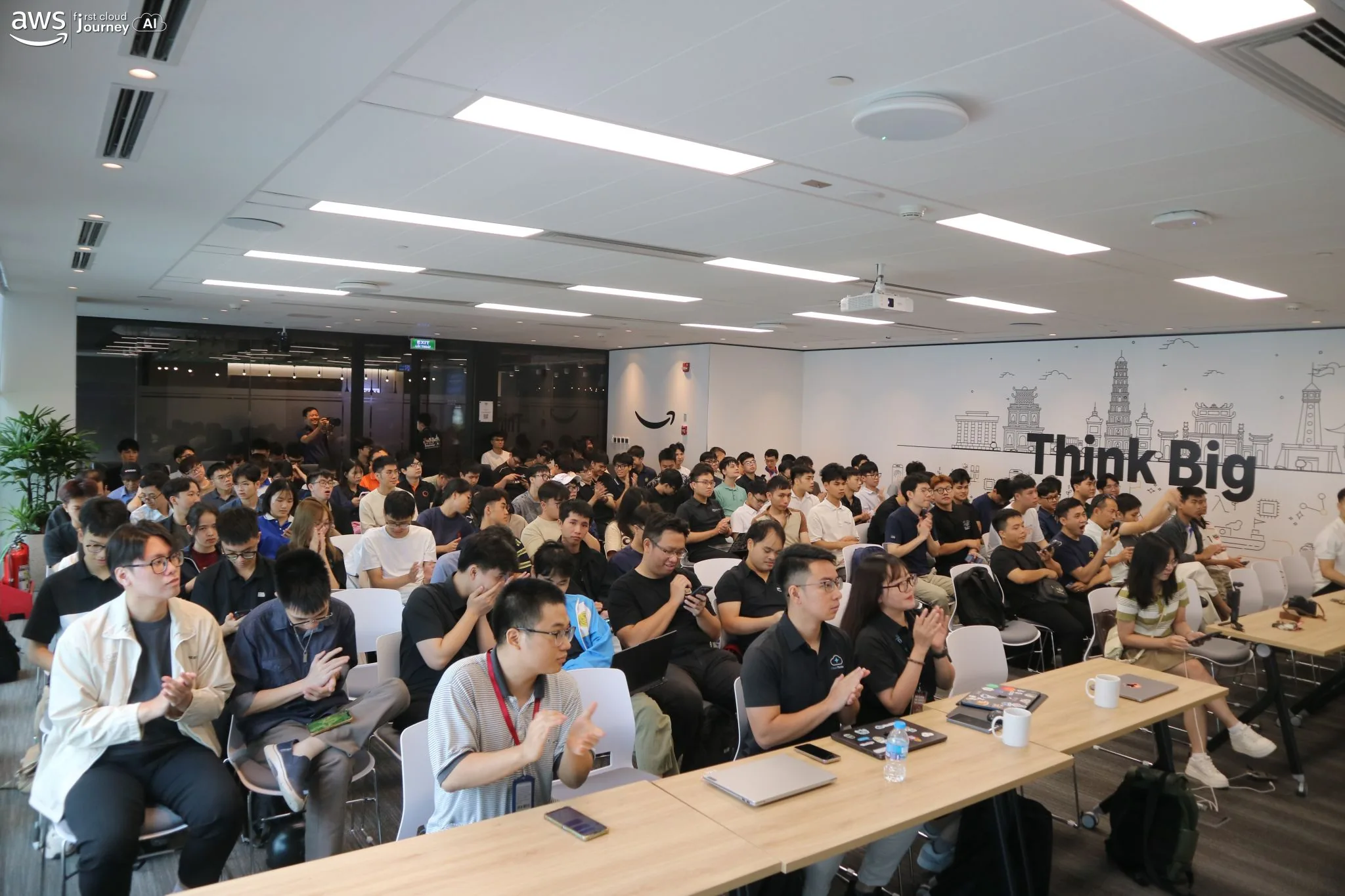 A full room at an AWS First Cloud Journey session